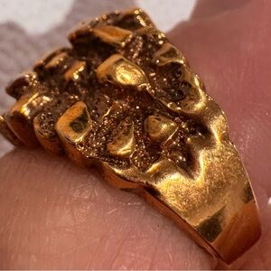 Vintage Men’s 14KGE Gold size 9.5 Golden Nugget Ring New